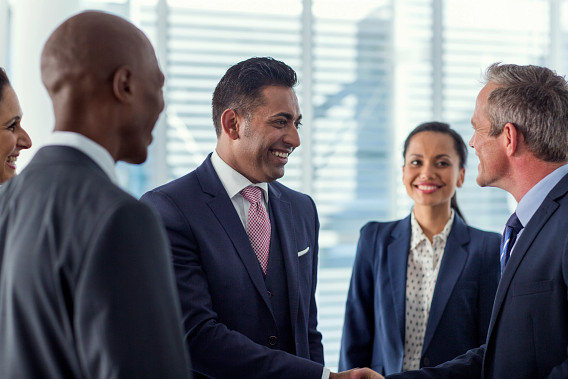 Business people in conversation